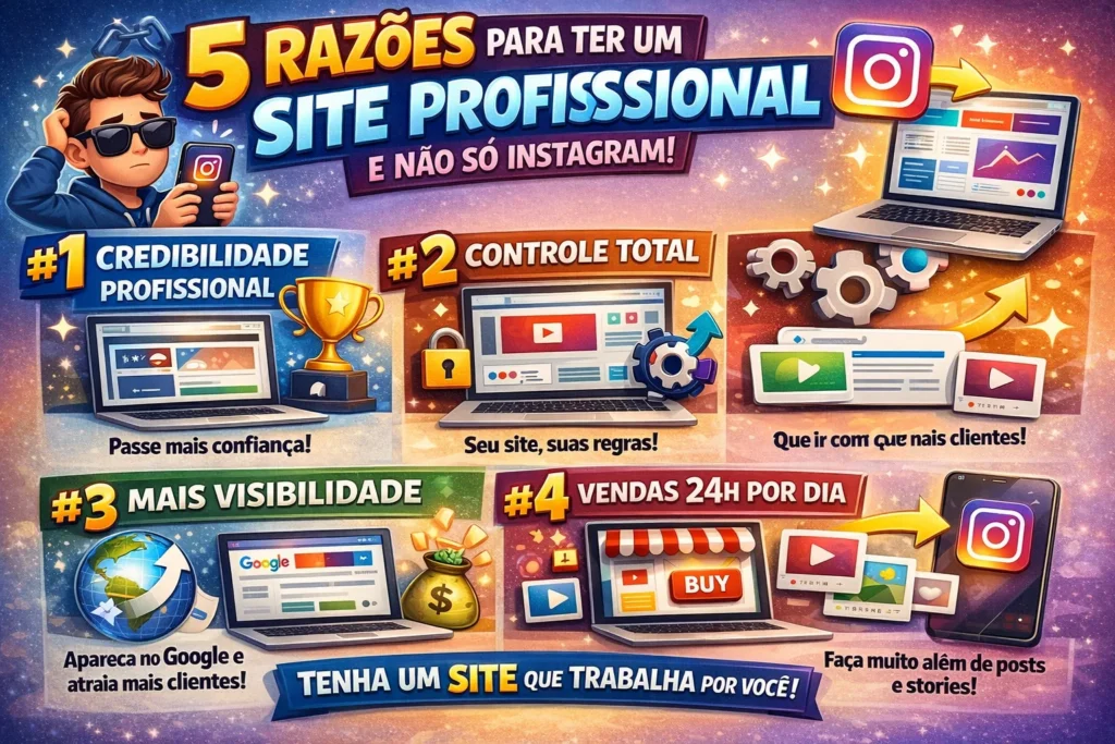 razões para ter um site profissional e não só Instagram