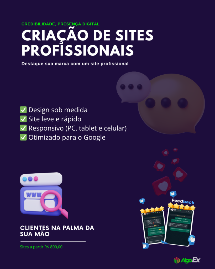 Criação de Sites, Landing Pages e Lojas Virtuais - Algoex